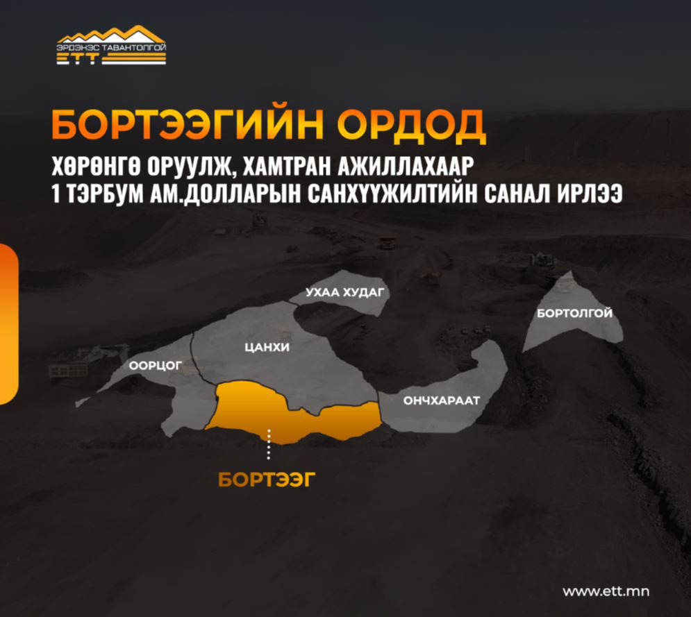 Бортээгийн ордод хөрөнгө оруулж, хамтран ажиллахаар 1 тэрбум ам.долларын санхүүжилтийн санал иржээ